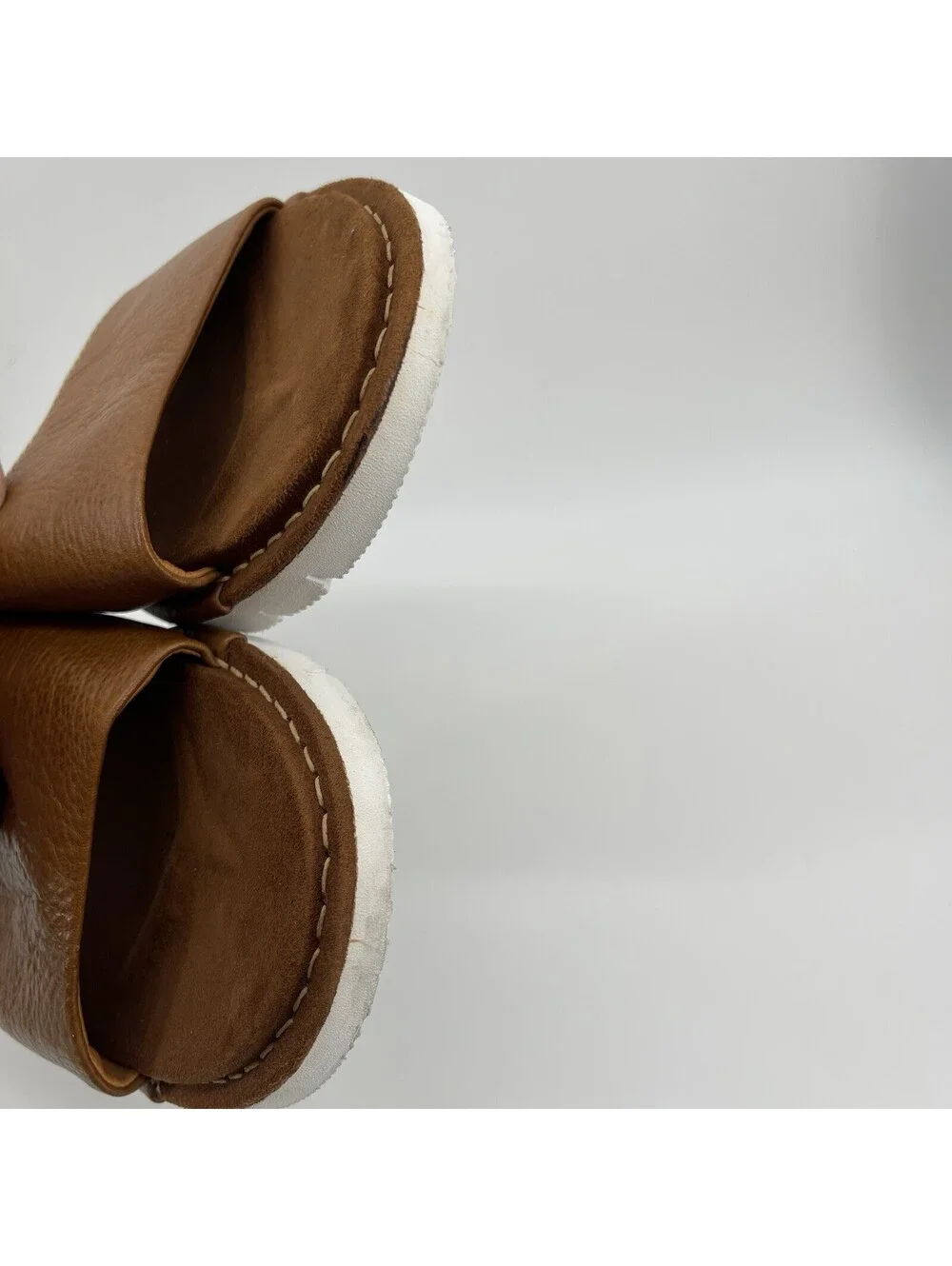 Johnston & Murphy Men’s Brown Leather Slide Sandals Size 10M Made in Brazil